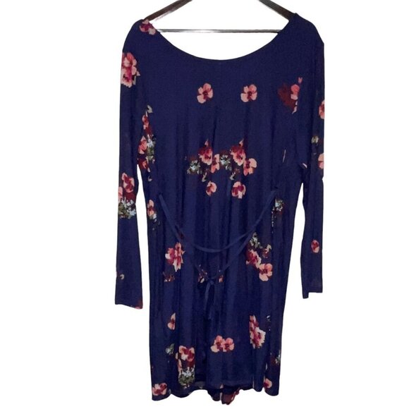 Isabel Maternity Blue Floral Rayon Dress Long Sleeve Size XXL - Picture 4 of 8
